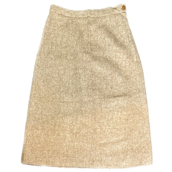 Vintage 🌸 50s Tawny School Days Wool Midi Skirt - Picture 1 of 2